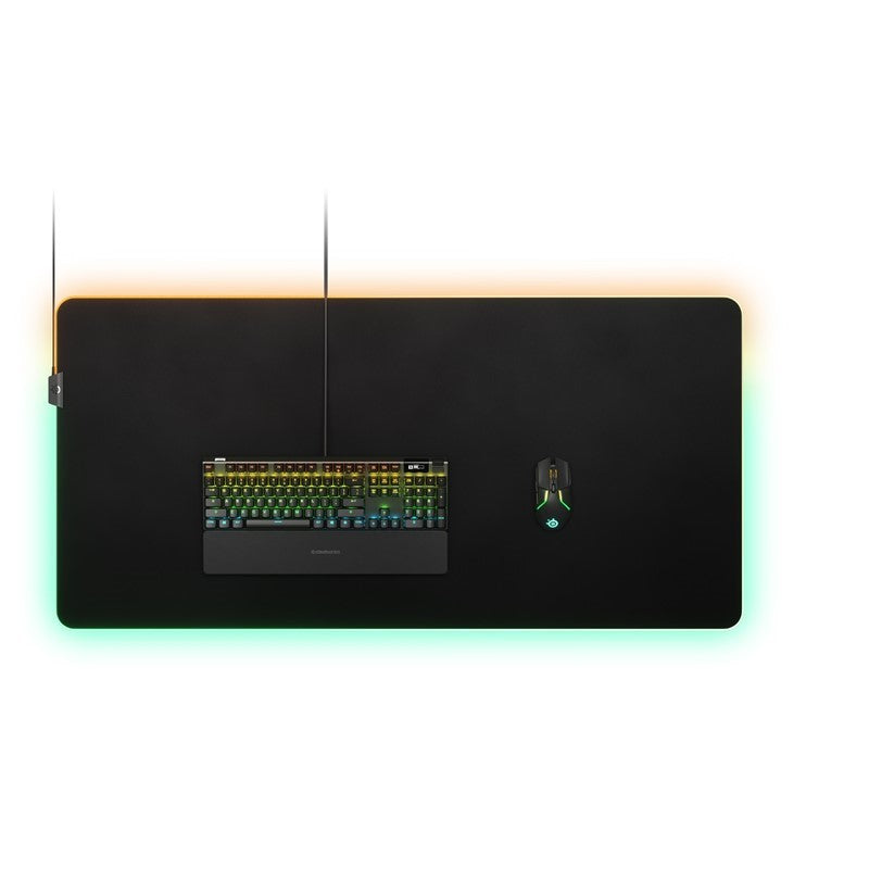 SteelSeries QcK Prism Cloth 3XL RGB Gaming Mousepad (1220 x 590 x 4 mm) - Black SteelSeries QcK Prism Cloth 3XL RGB Gaming Mousepad (1220 x 590 x 4 mm) - Black